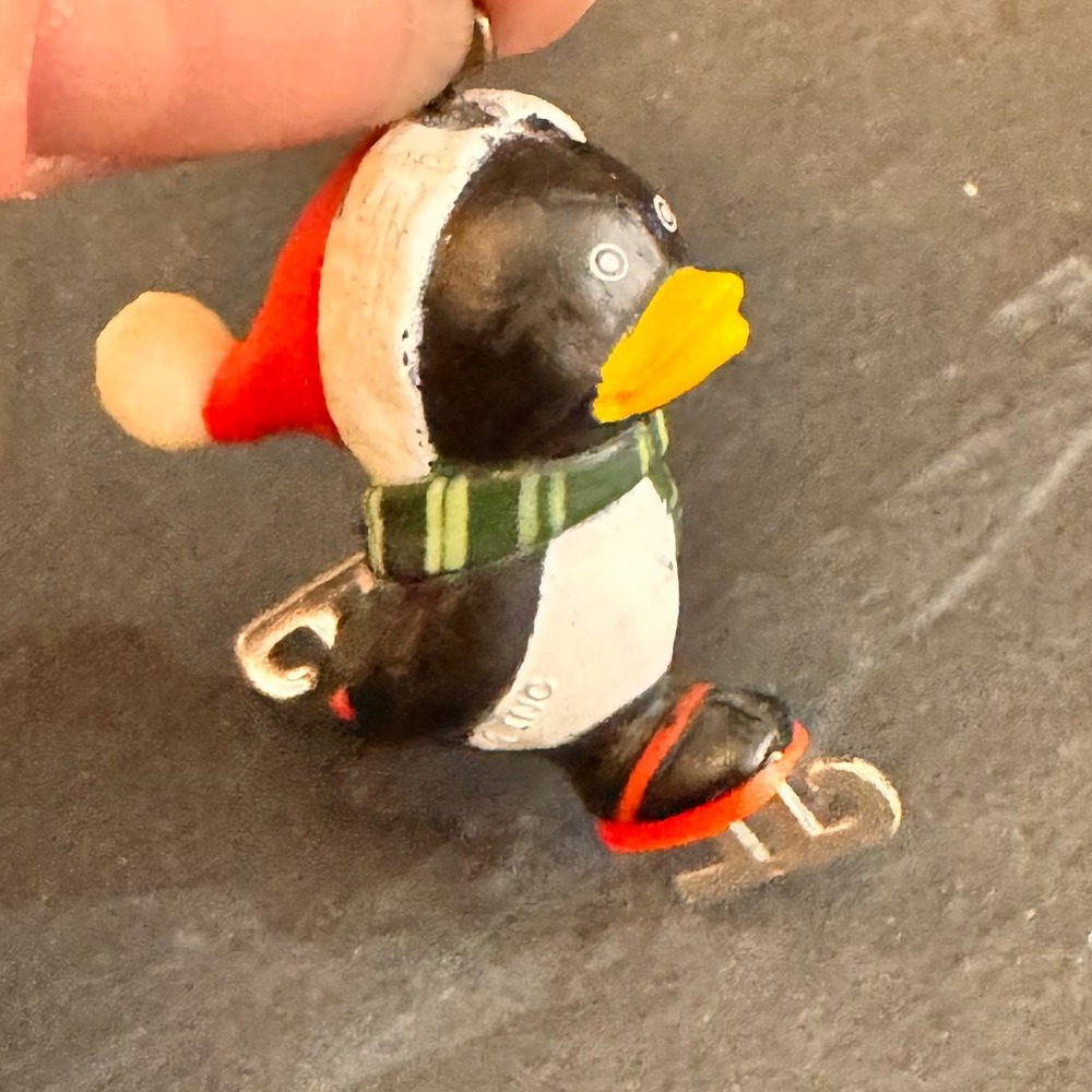 Vintage Small Critters WWA INC 1981‎ Ornament Penguin Skater Christmas Holiday
